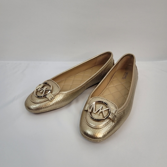 MICHAEL Michael Kors Shoes - Michael Kors Lillie Leather Moccasin Flats (Gold)